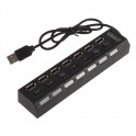 Hub USB 2.0, 7 ports commutable individuellement avec LEDs